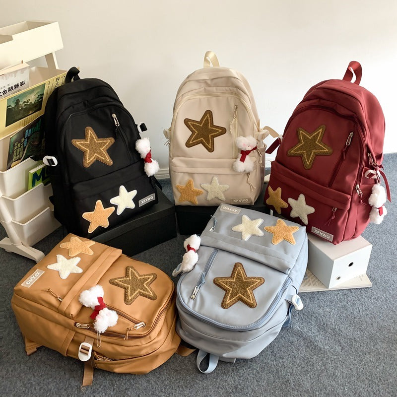 Sac à dos étoile en nylon assorti à la mode pour femmes