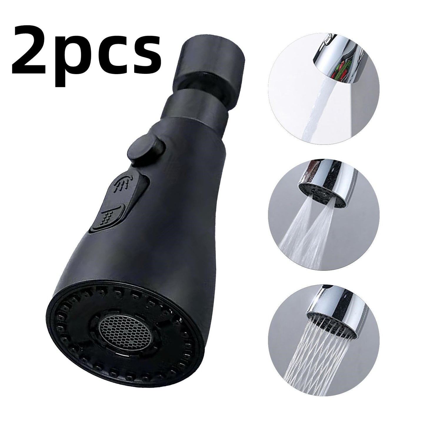 Pulvérisateur de robinet pressurisé universel, anti-éclaboussures, robinet d'eau rotatif à 360 degrés, trois stalles, économie d'eau, adaptateur de buse de robinet