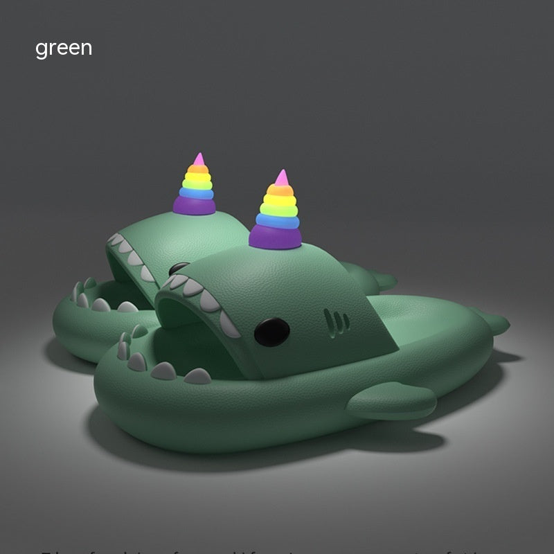 Sandalias luminosas de tiburón para hombre, pareja de zapatillas para el hogar, zapatos de playa para mujer