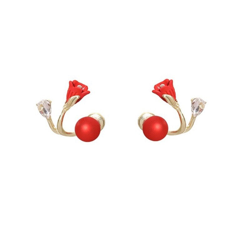 Black Rose Graceful Earrings