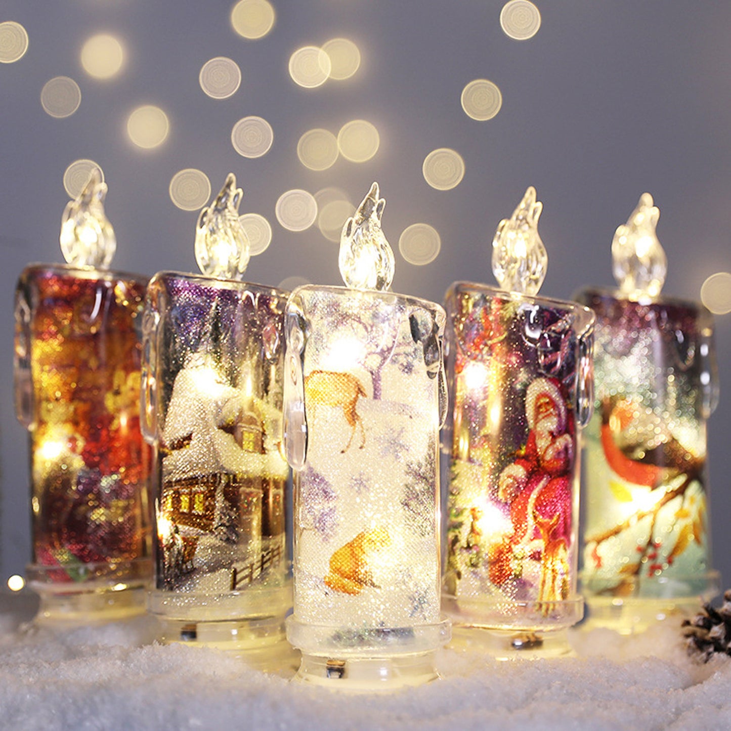Cadeaux décoratifs de bougies électroniques transparentes de Noël