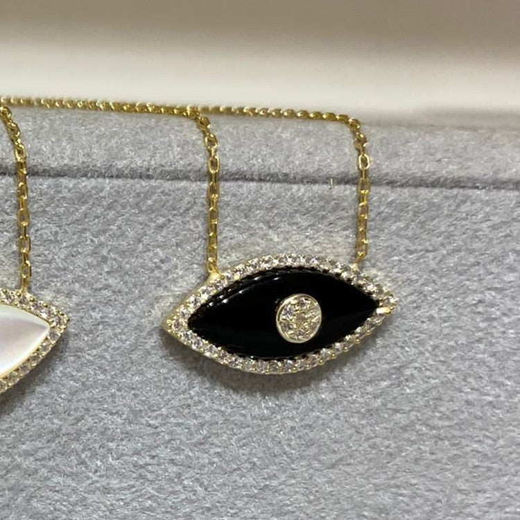 Collier œil du diable européen et américain, pendentif en Zircon, galvanoplastie en acier inoxydable 18K