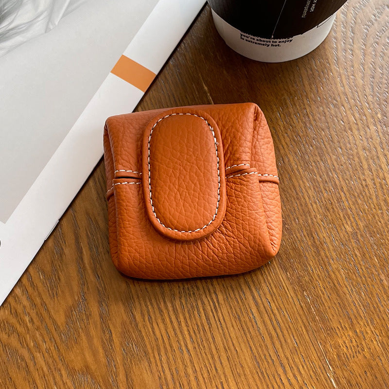 Porte-Monnaie Femme Boucle Première Couche en Cuir de Vachette Porte-Monnaie Porte-clés Sac de Transport