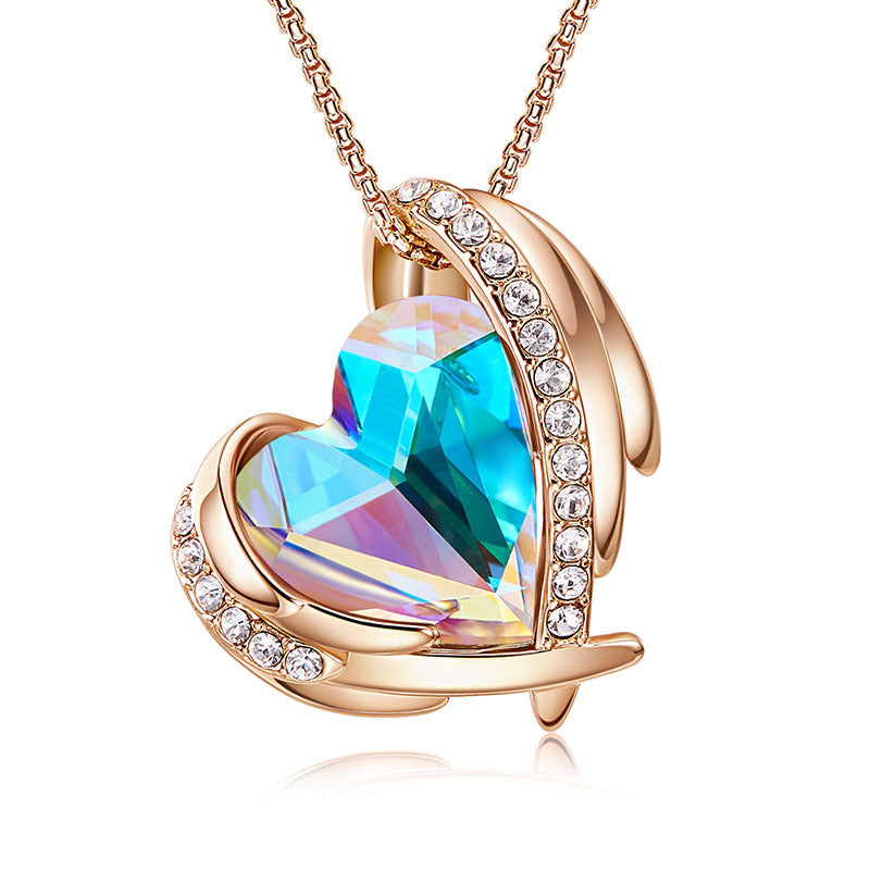 Collier ange pour femme, Niche créative, pendentif en cristal, collier Simple assorti avec tout