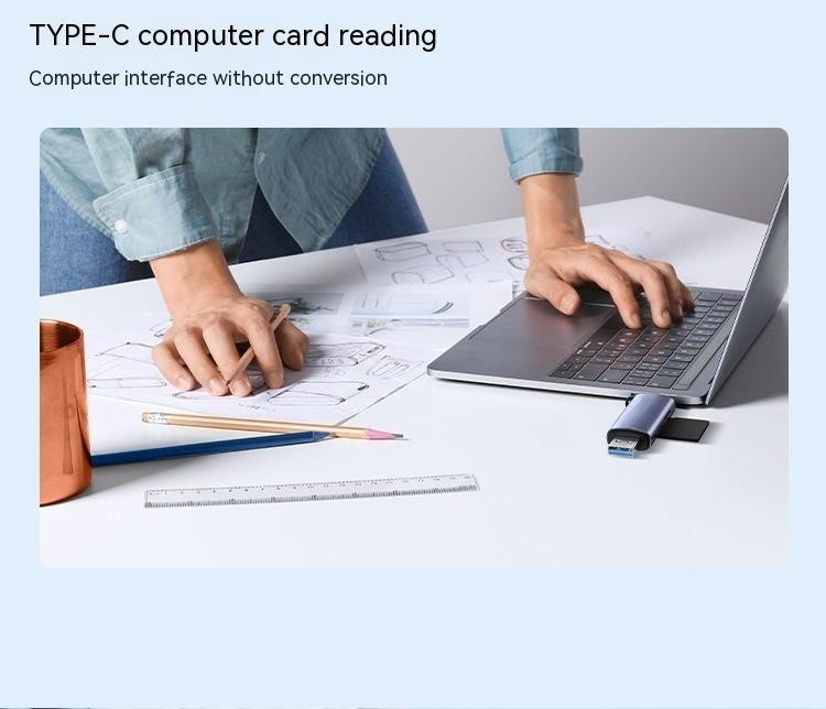 Multifunción en un lector de tarjetas de computadora Tf tipo c de conversión de tarjeta de memoria Sd grande