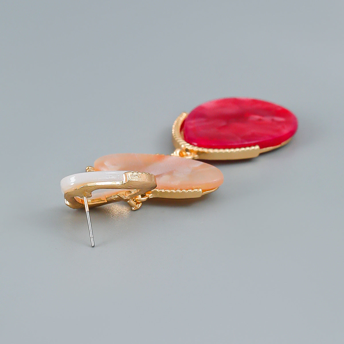 Boucles d'oreilles d'été en feuille d'acétate de cellulose géométrique multicouche