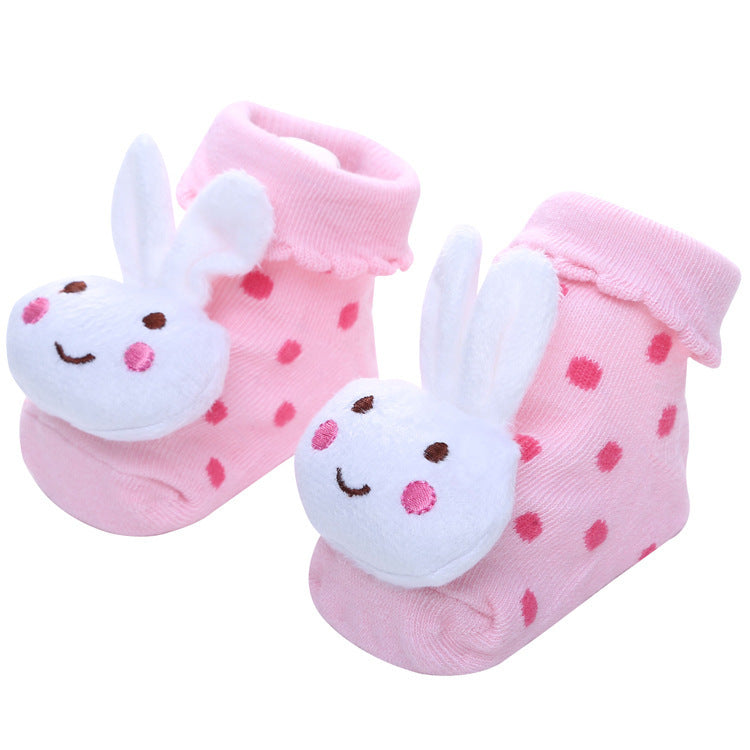 Chaussettes antidérapantes tridimensionnelles pour bébé, dessin animé, pour nouveau-né, poupée, vente en gros
