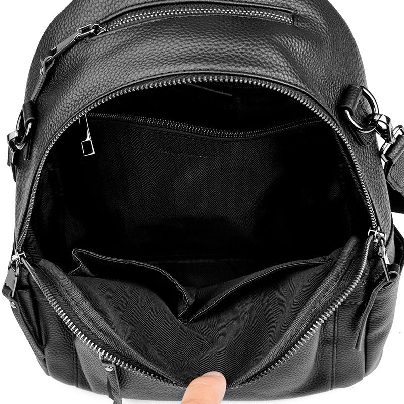 Sac à dos en cuir de vache pour filles, cartable de voyage de grande capacité, Style collégial, à la mode, assorti avec tout