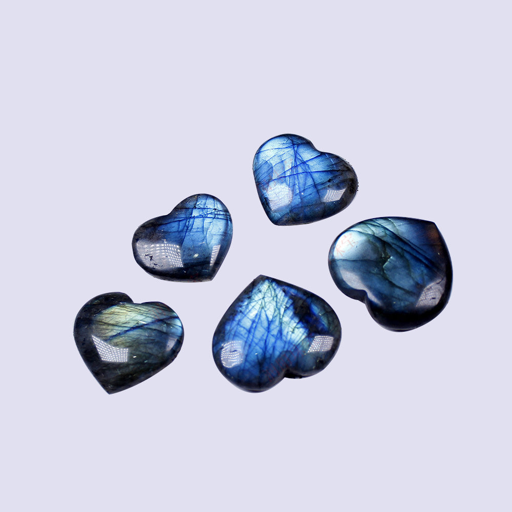 Mango de cristal natural pieza de juego colgante corazón corazón océano corazón azul luz de luna