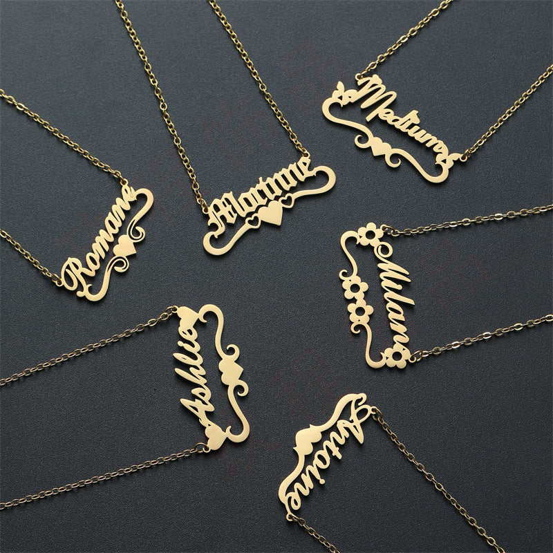 Pendentif lettre anglaise en acier inoxydable galvanisé