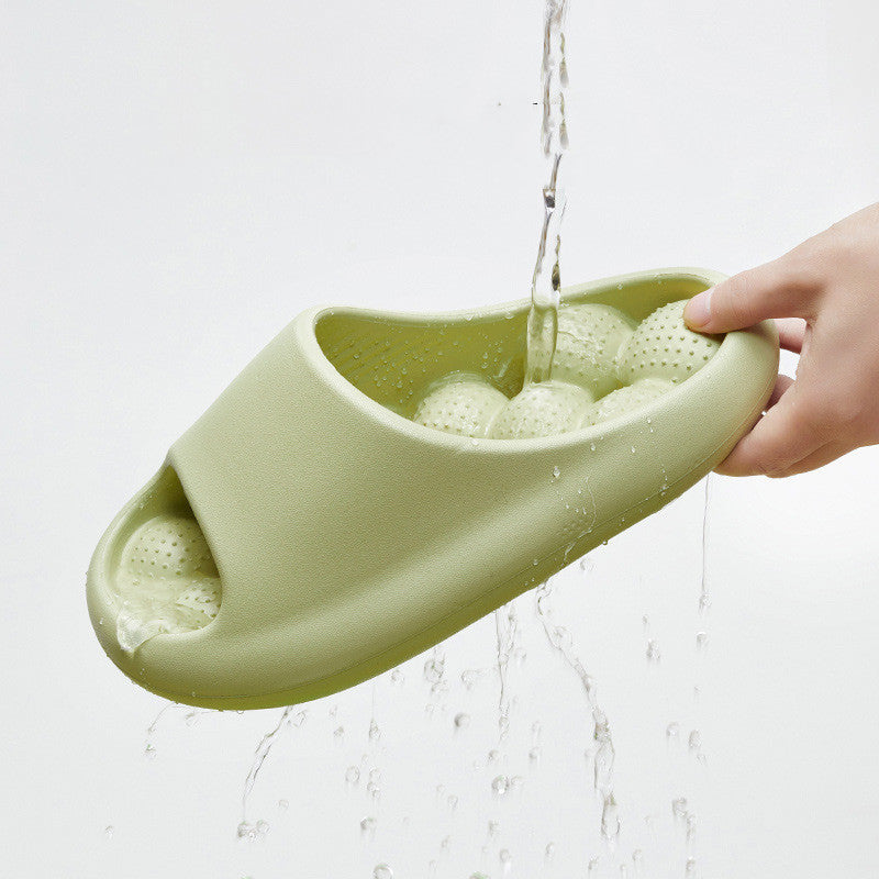 Zapatillas de baño con diseño de suela de masaje para mujer, zapatos de casa para interior, antideslizantes, para el hogar, verano