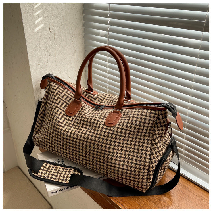 Sac à main de voyage à carreaux colorés de grande capacité pour femme
