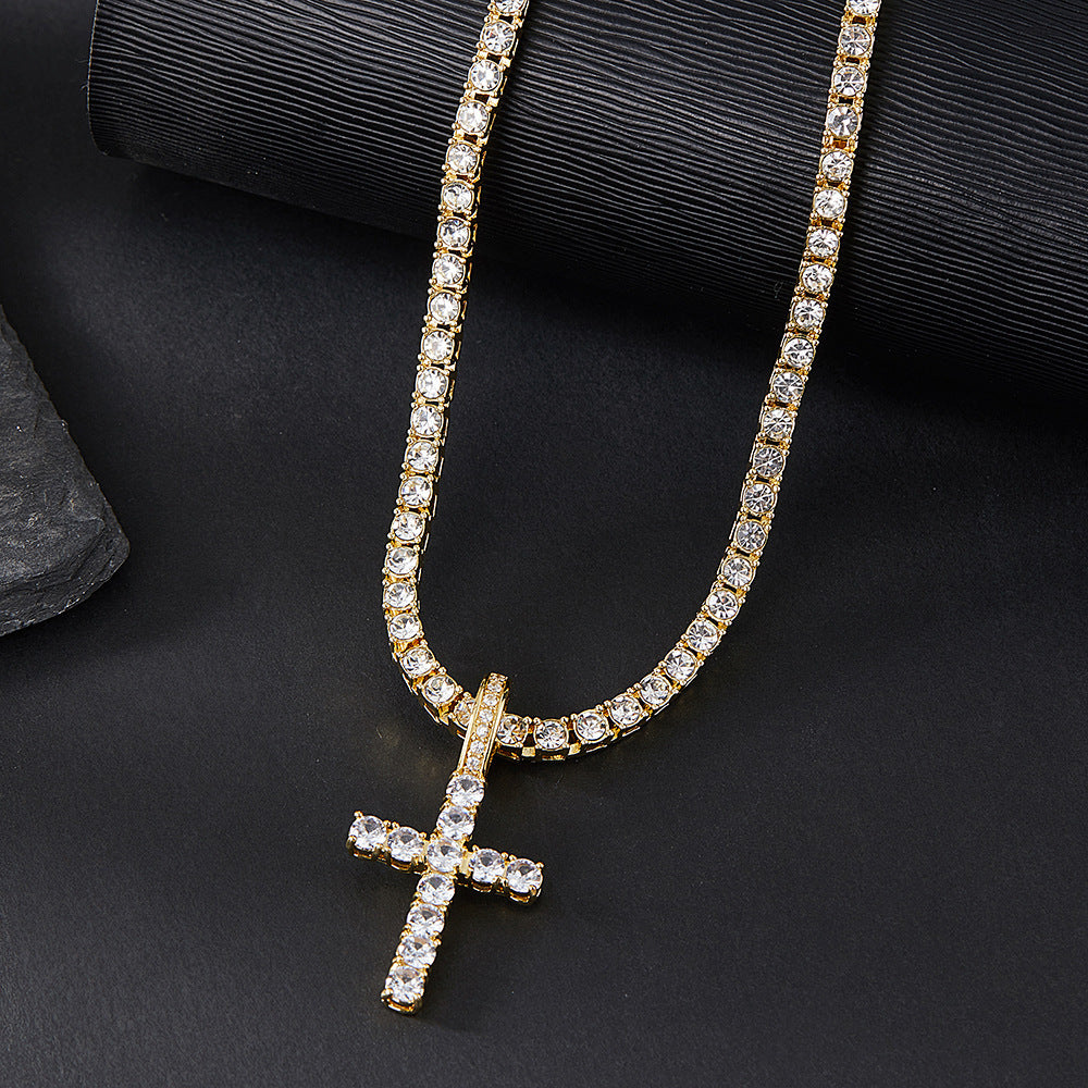 Versatile And High-end Zirconia Cross Necklace