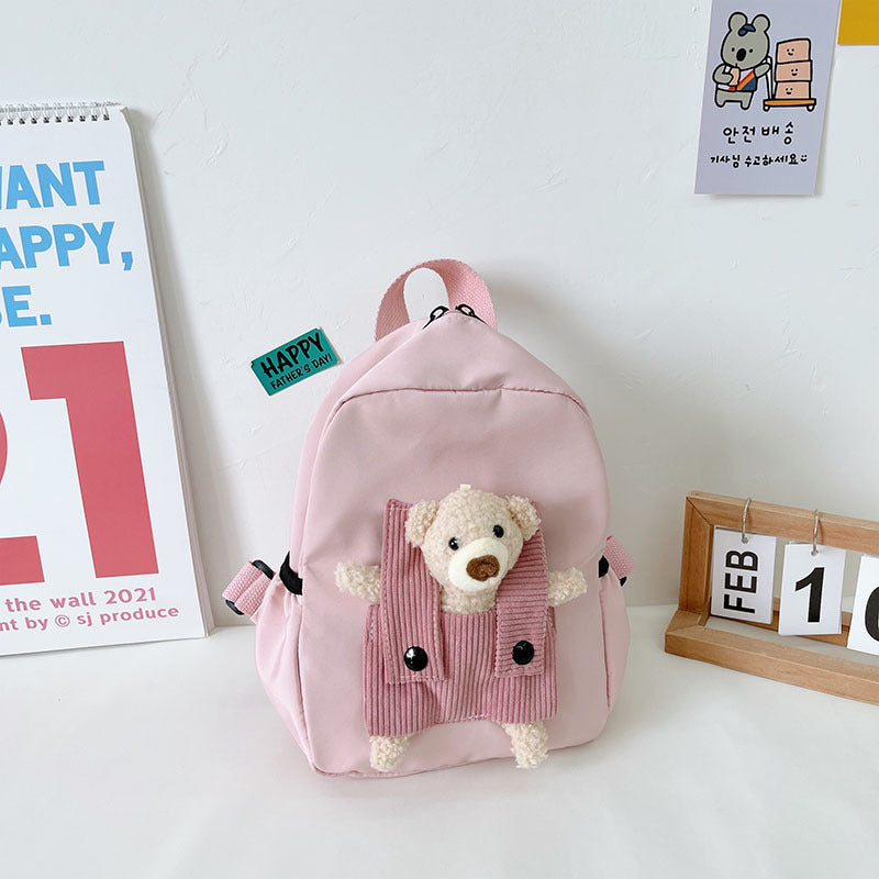 Mochila escolar de jardín de infantes con osito lindo de dibujos animados