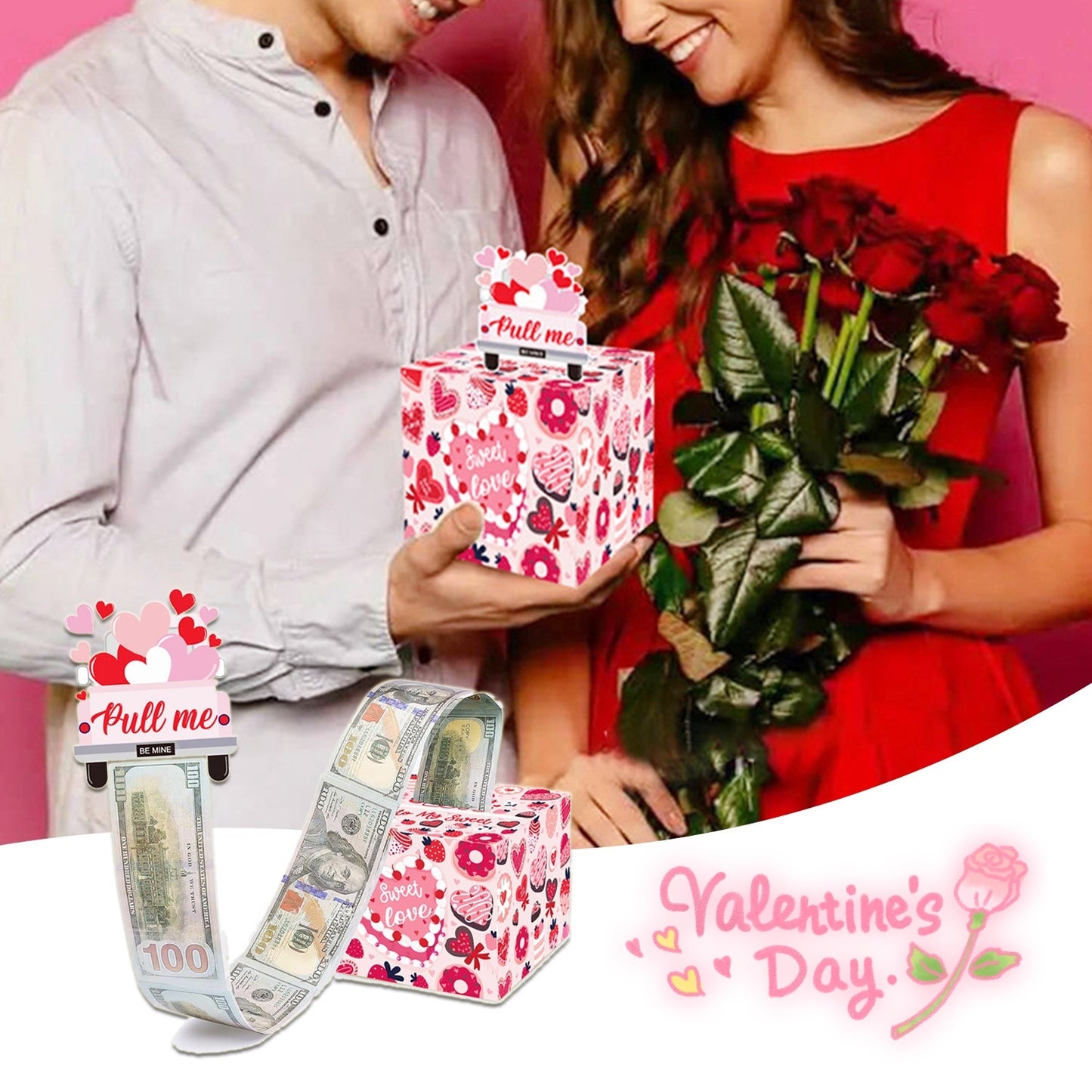 Boîte Surprise pour la saint-valentin, cadeau Explosion, création de l'enveloppe la plus interactive, rebond créatif, boîte à monnaie en papier pliable, bricolage