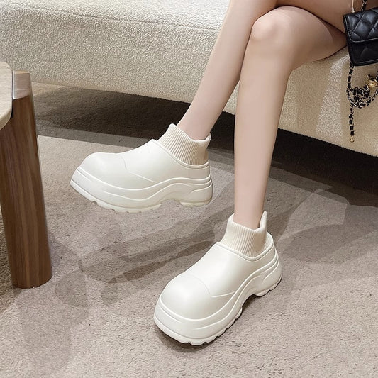 Pantoufles coréennes chaudes en coton, talon de sac