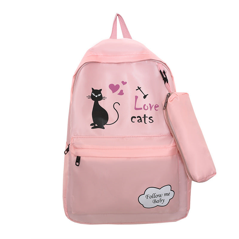 Sac à dos de grande capacité imprimé dessin animé féminin