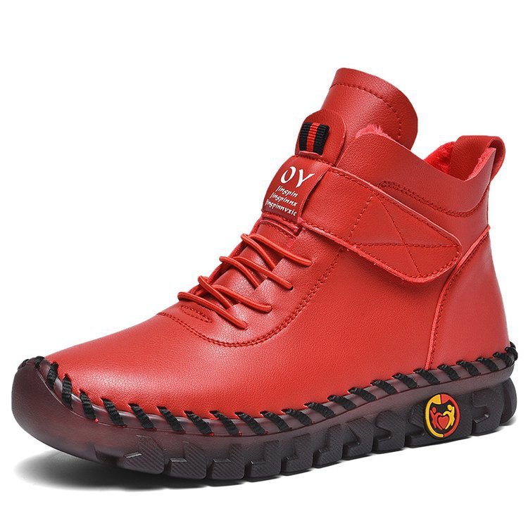 Femmes bottes de neige hiver chaud à lacets en peluche bottines avec fil à coudre conception nouvelle plate-forme antidérapante imperméable chaussures confortables