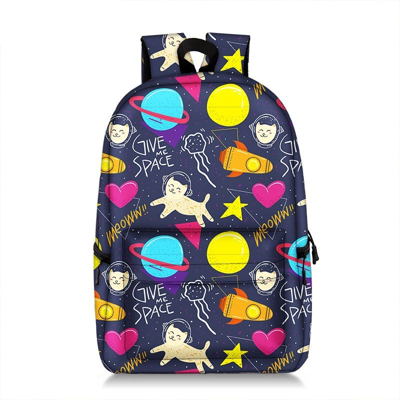 Mode tout imprimé nouveau sac à dos créatif chat mignon