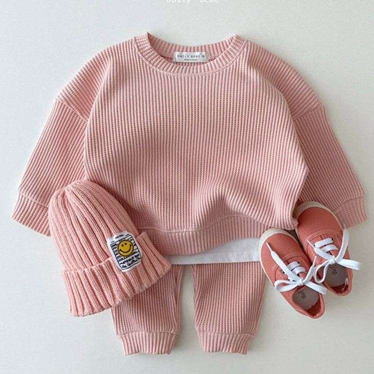 Vêtements pour enfants, combinaison de sport, printemps et automne, coréen, pull décontracté, costume deux pièces pour garçons et filles