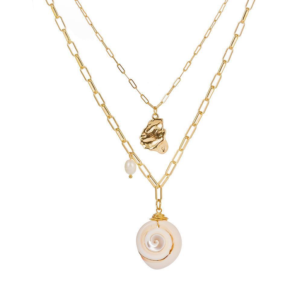 Pendentif de conque d'étoile de mer de coquille de perle de mode