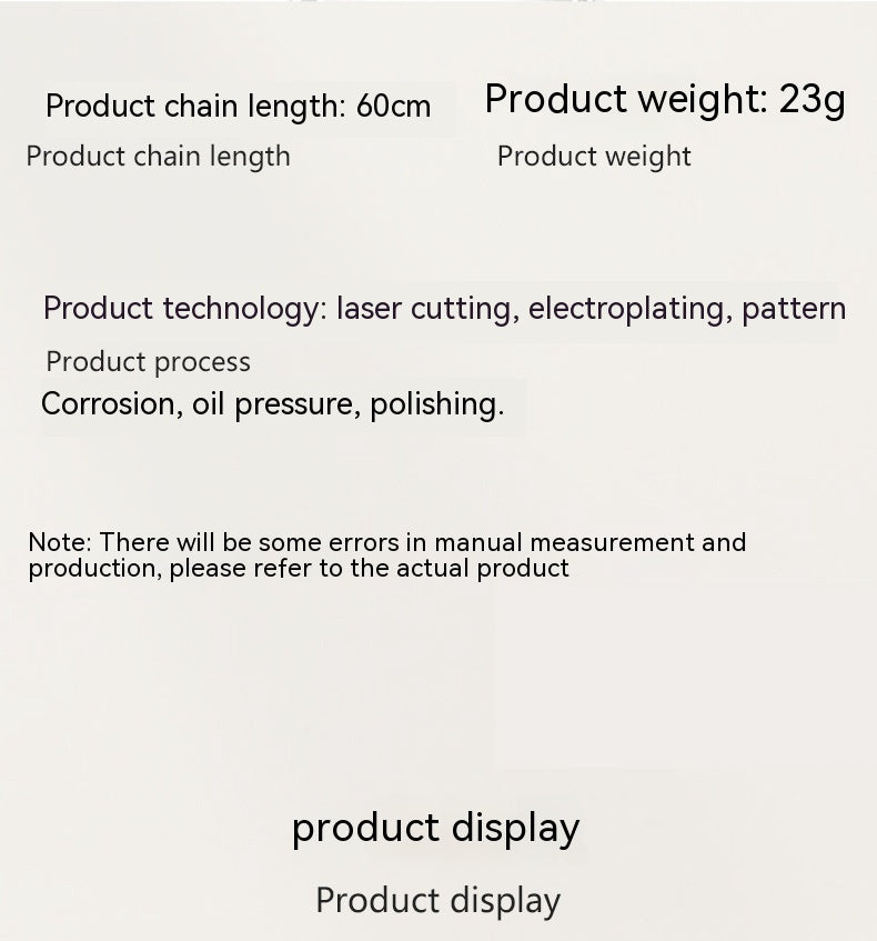 Stainless Steel Retro Pattern Pendant Personality Simple