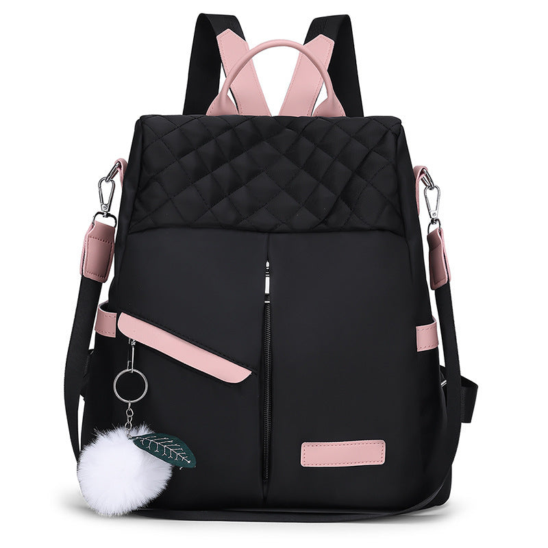 Sac à bandoulière en tissu Oxford décontracté pour femmes, sac à dos étanche de grande capacité de couleur contrastée