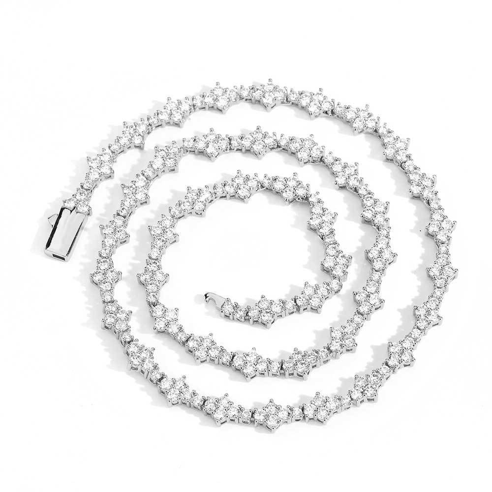 Collier de diamants en Zircon Tennis, ornement de marque de mode, plein de diamants