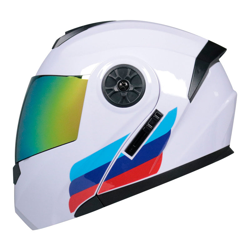 Casco descubierto de doble lente para motocicleta de invierno