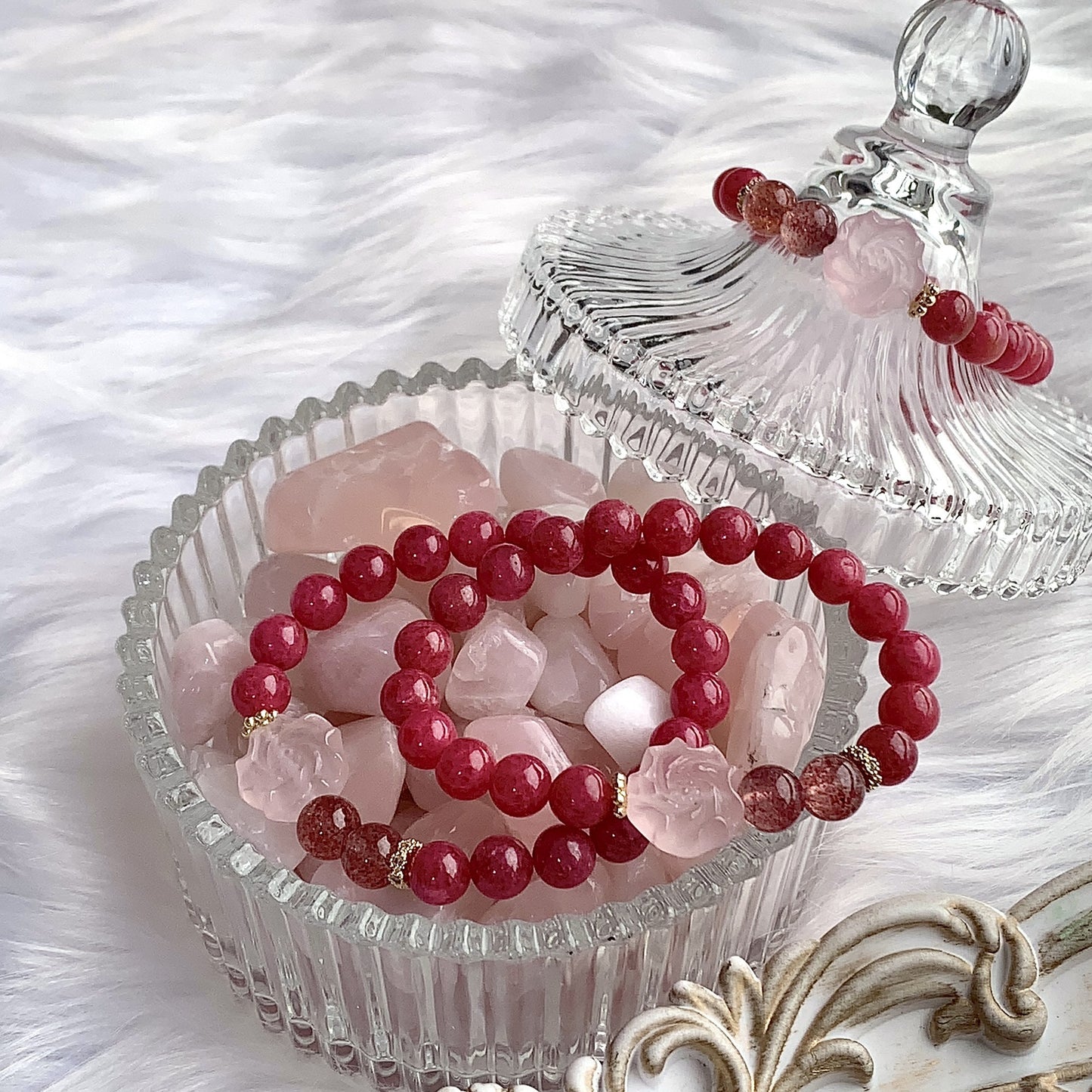 Pulsera de cristal natural con diseño de interés especial