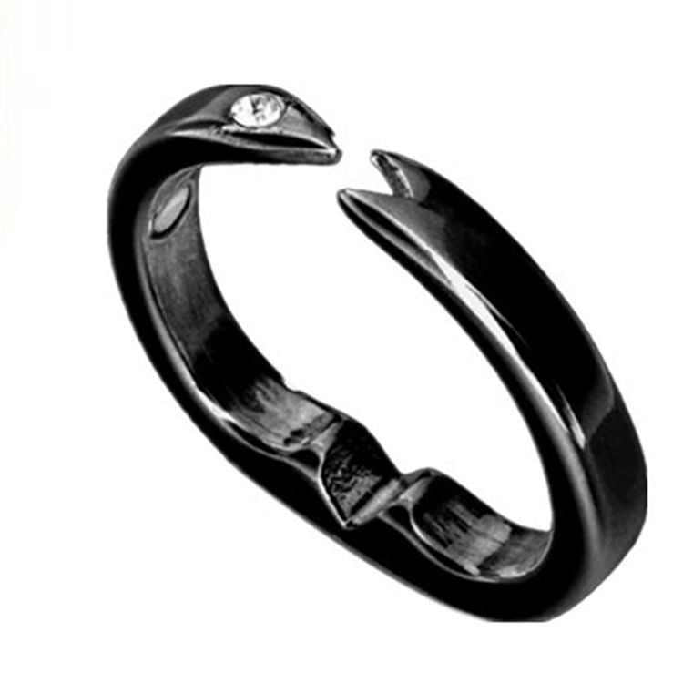 Anillo magnético abierto magnético personalizado de oro rosa galvanizado para hombre