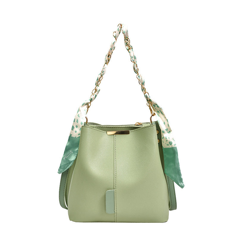 Fashion Big Bag Casual Women's Bag Fashion Retro Characteristic Messenger Bag Silk Scarf Portable Bucket Bag