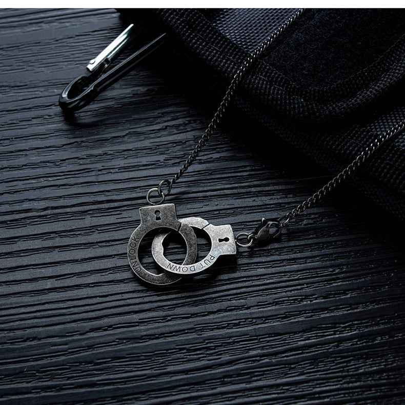 Menottes de Style créatif, collier en acier titane, accessoires pendentif Hip Hop en acier inoxydable pour hommes