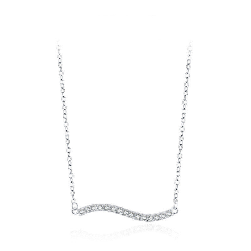 Wavy Micro Rhinestone Necklace For Women