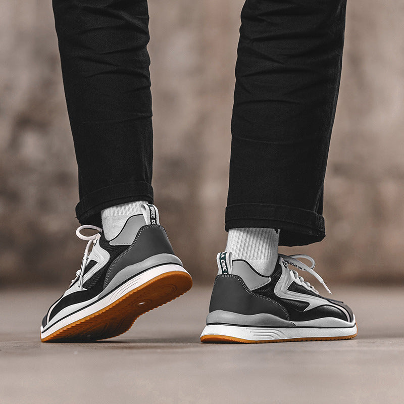 Zapatos casuales deportivos cómodos y transpirables con cordones para hombre