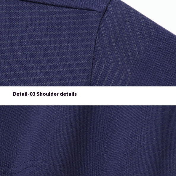 Men's Stripe Belt Lapel Short Sleeve Polo Shirt