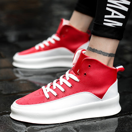 Pure White Thick Bottom Casual Sports Skate Shoes