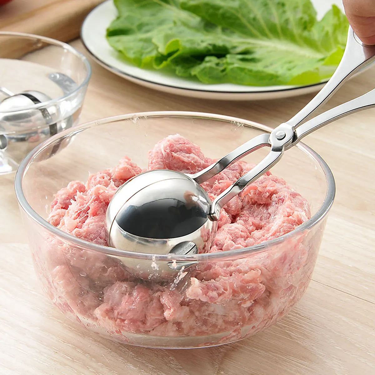 Herramienta para hacer albóndigas, Clip para hacer bolas de arroz y carne de pescado, herramientas de molde, pinzas para albóndigas de carne de acero inoxidable, utensilios de cocina