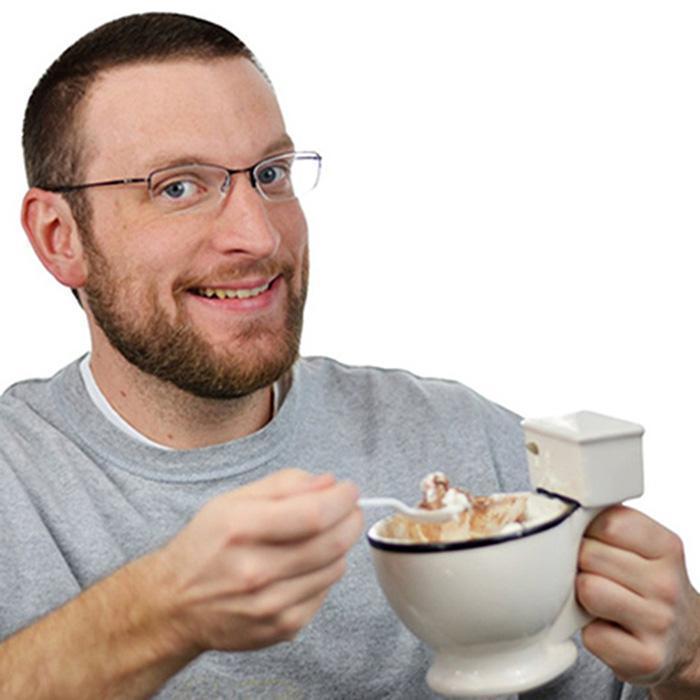 Tasse de toilette créative tasses à café en céramique avec poignée tasse à thé cadeau Gag drôle