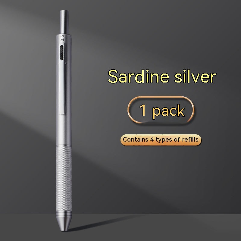 Bolígrafo de inducción por gravedad, bolígrafo de Gel metálico, cuatro en uno