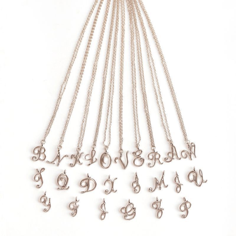 Ornament 26 Letter Necklace Simple Fashion Character Capital English Pendant Special-interest Design Clavicle Chain