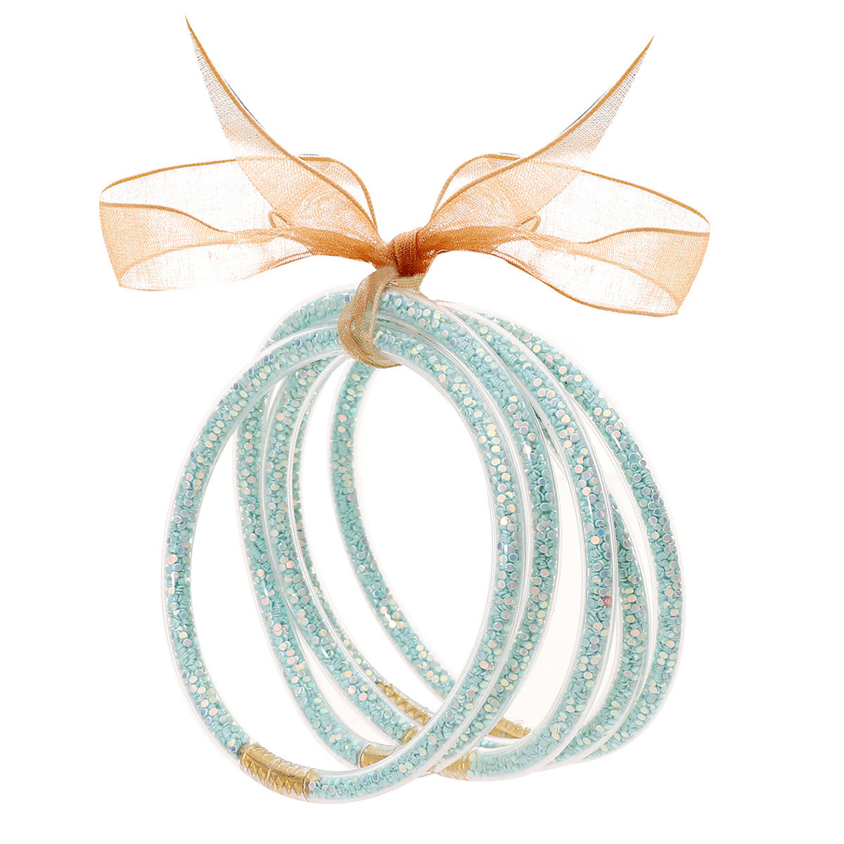 Tube en plastique particules de poudre d'or paillettes cinq bracelets