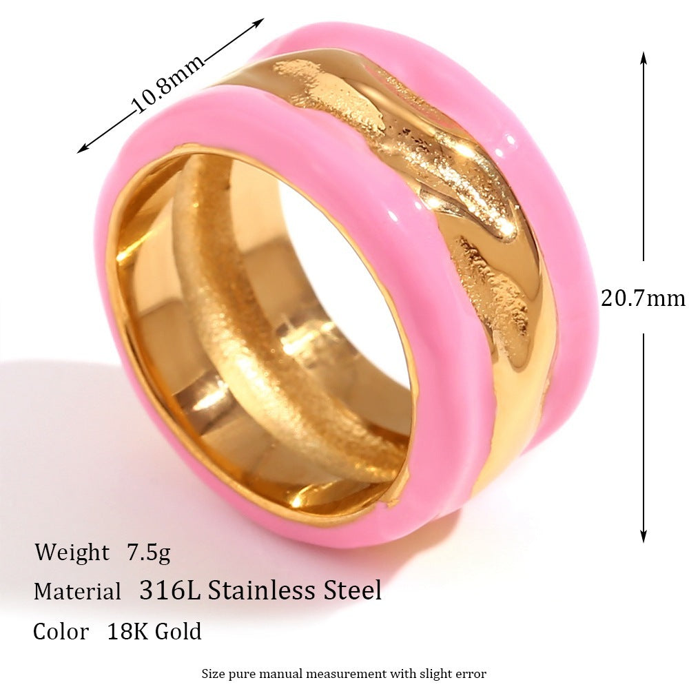 Water Ripple Summer Contrast Color Drop Oil Ring