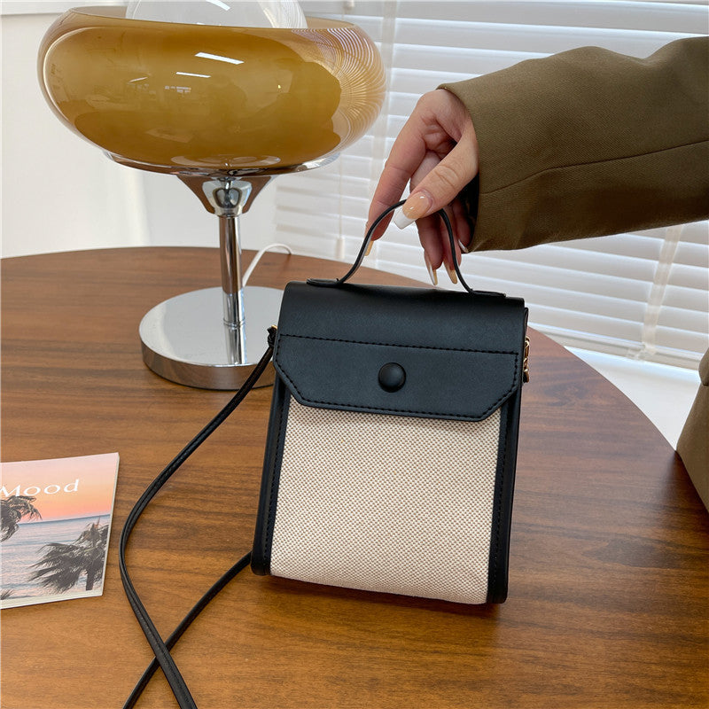 Petit sac messager carré simple à bandoulière color block