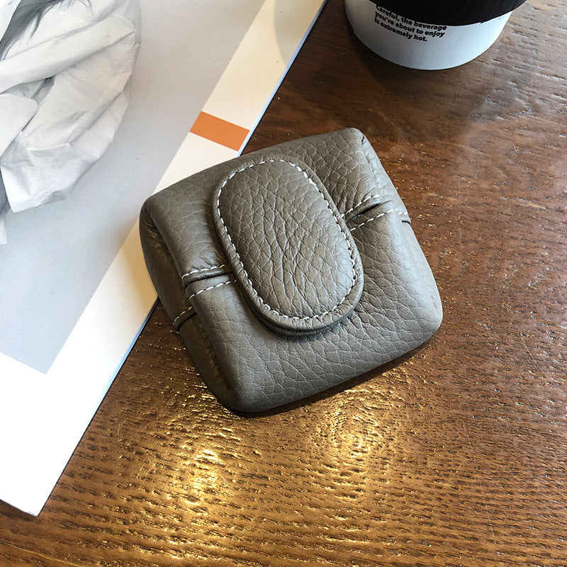 Porte-Monnaie Femme Boucle Première Couche en Cuir de Vachette Porte-Monnaie Porte-clés Sac de Transport