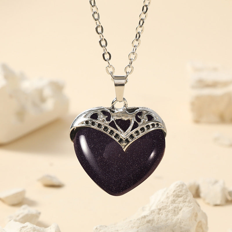 Collier d'amour en pierre naturelle unique et tendance pour femme