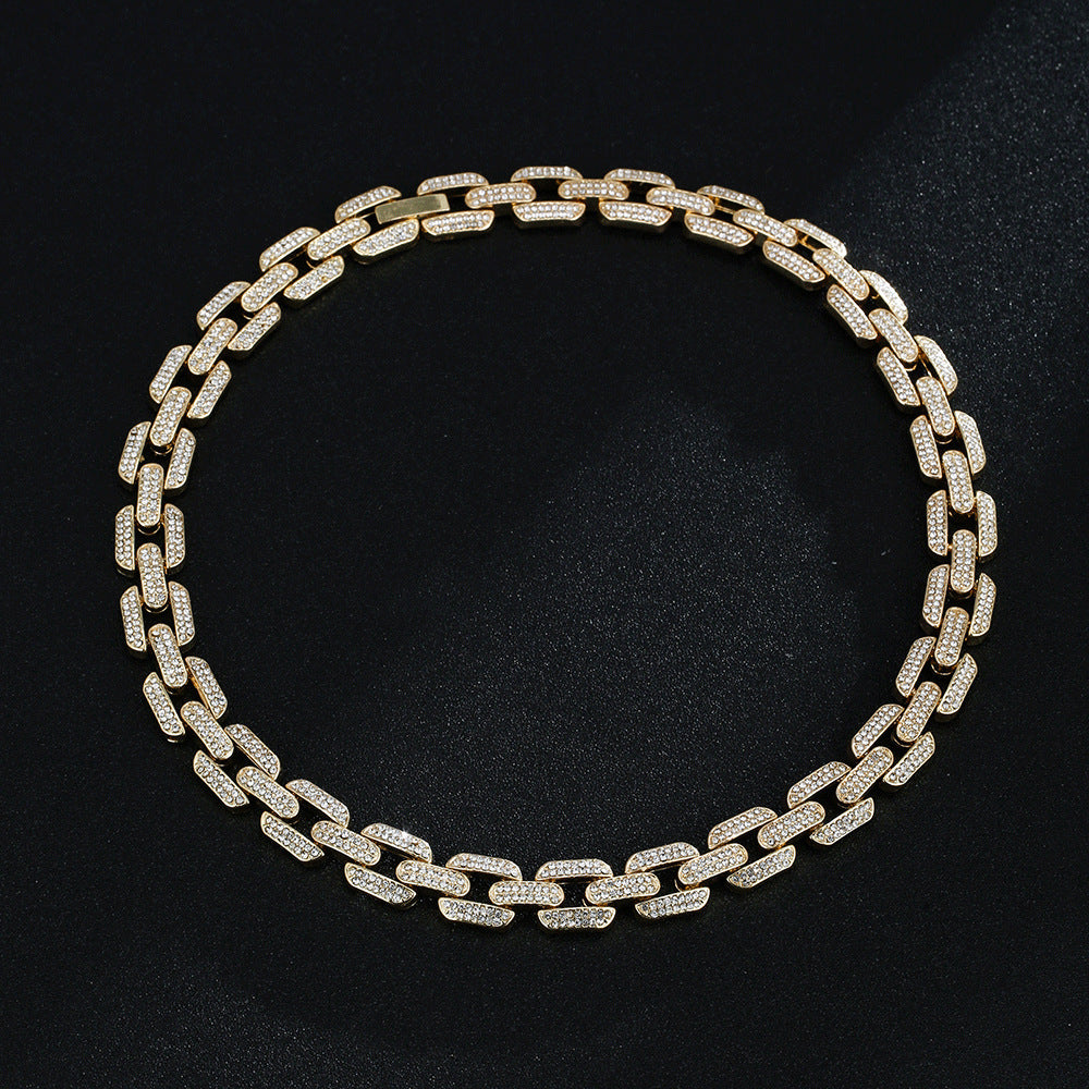 Full Diamond Inlaid Full Diamond Necklace Hipster