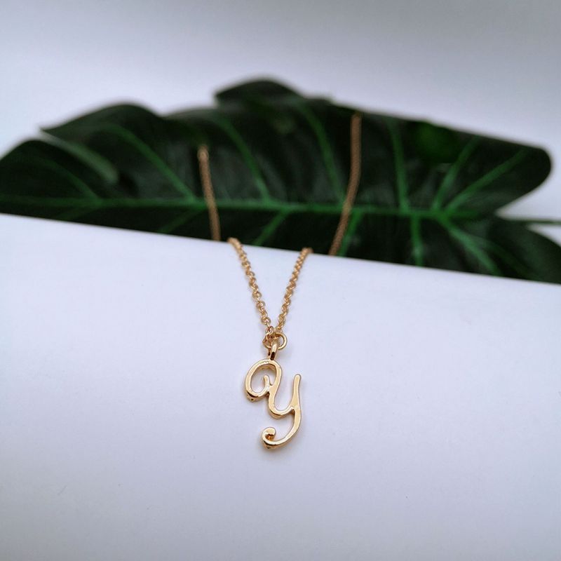 Ornament 26 Letter Necklace Simple Fashion Character Capital English Pendant Special-interest Design Clavicle Chain
