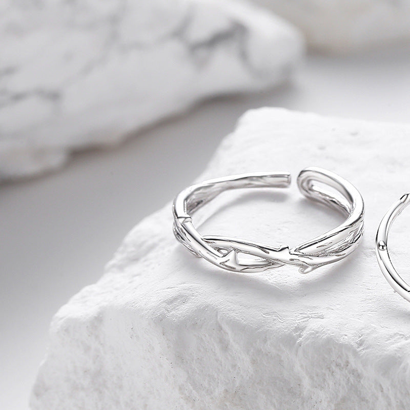 Thorn Rose Couple Creative Simple Design Ins Couple Anneaux