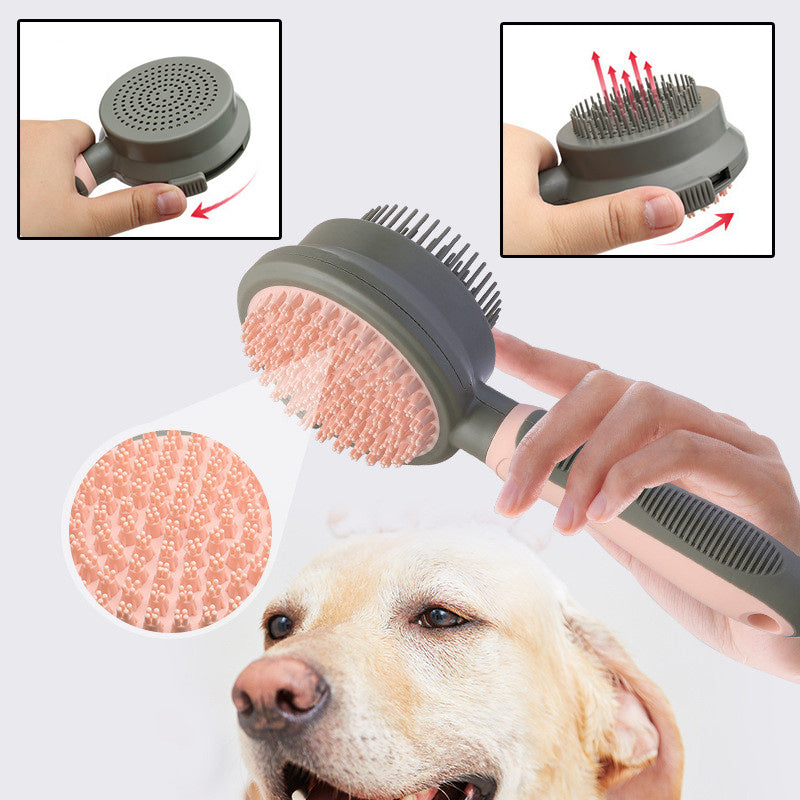 Peigne d'épilation pour animaux de compagnie, brosse pour chat, autonettoyante, brosse lisse, épilation, Massage Double face